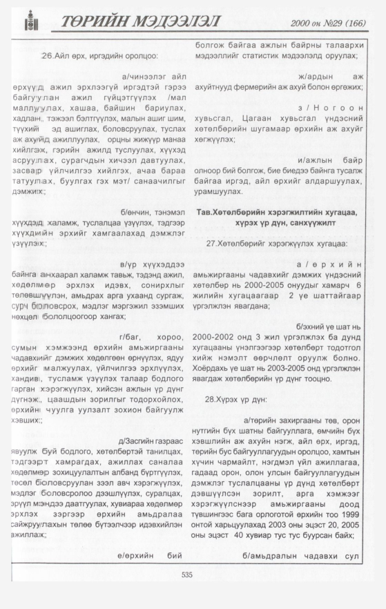 «Төрийн мэдээлэл» № 28, файлын 61-р хуудас
