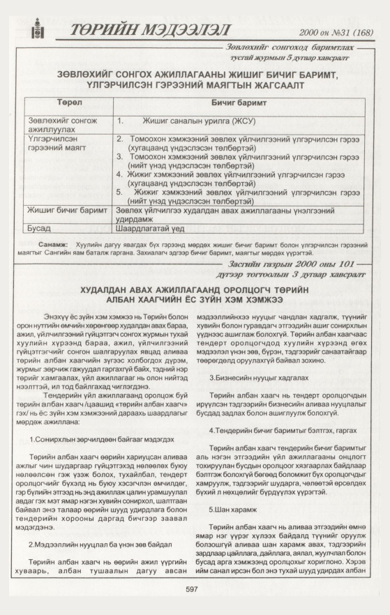 «Төрийн мэдээлэл» № 32, файлын 131-р хуудас