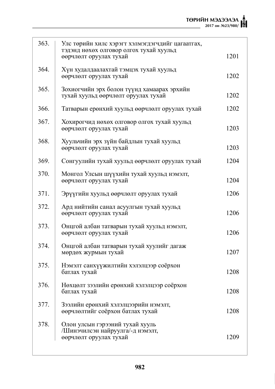 «Төрийн мэдээлэл» № 23, файлын 3-р хуудас