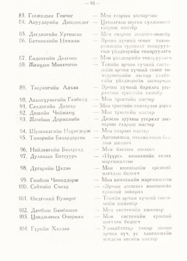 «Төрийн мэдээлэл» № 1, 98-р хуудасны скан