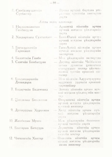 «Төрийн мэдээлэл» № 1, 91-р хуудасны скан