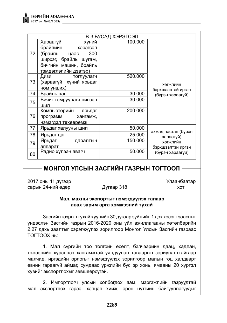«Төрийн мэдээлэл» № 48, файлын 10-р хуудас