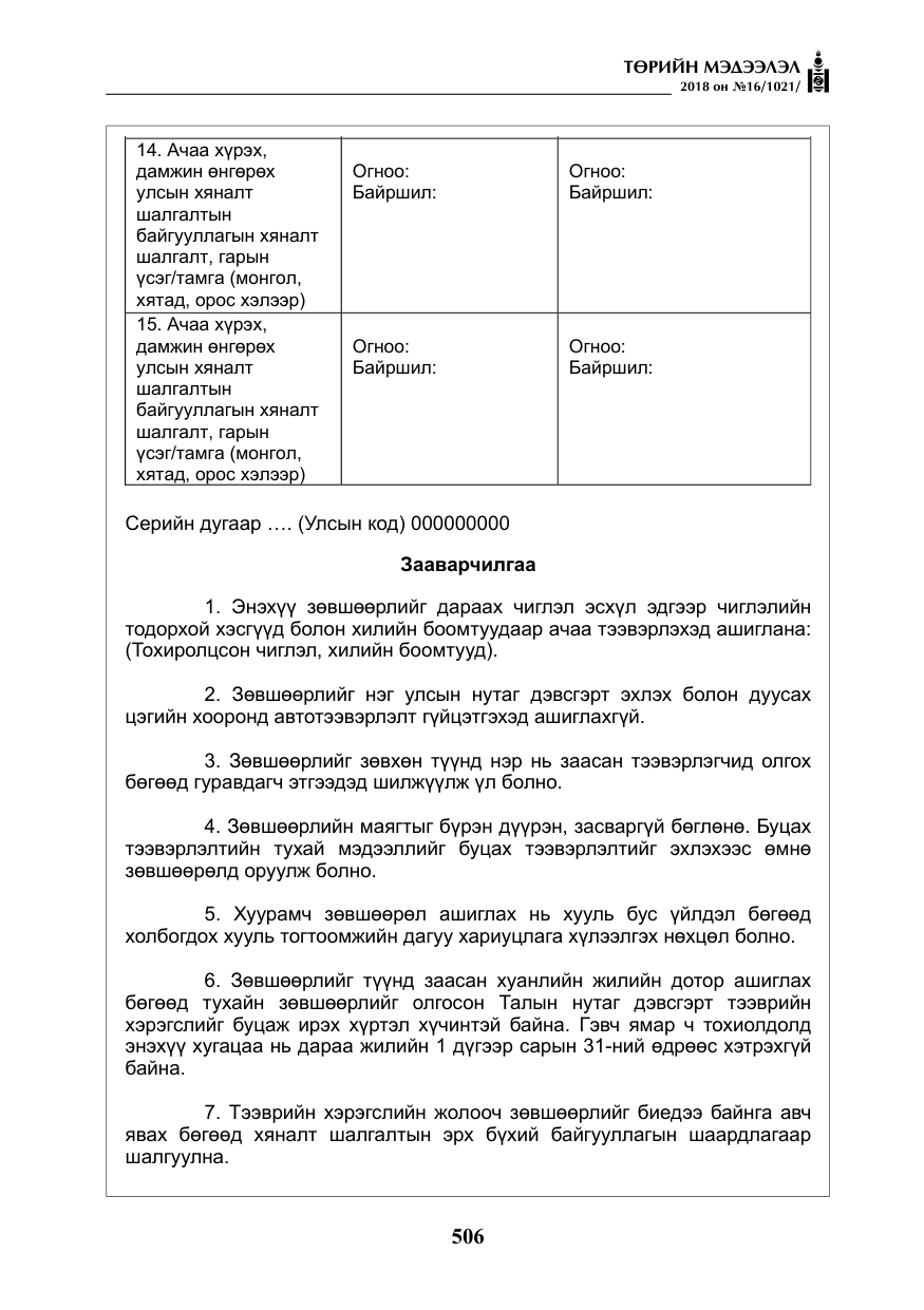 «Төрийн мэдээлэл» № 16, файлын 15-р хуудас