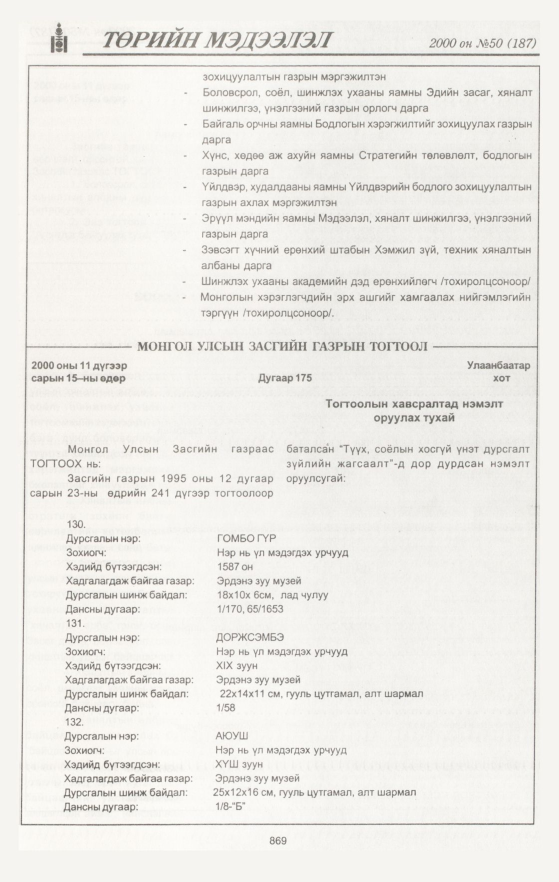 «Төрийн мэдээлэл» № 46, файлын 480-р хуудас