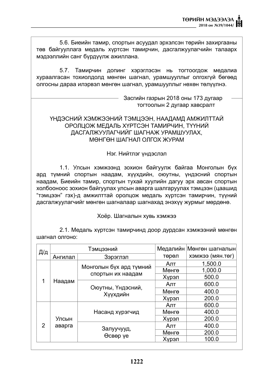 «Төрийн мэдээлэл» № 39, файлын 11-р хуудас