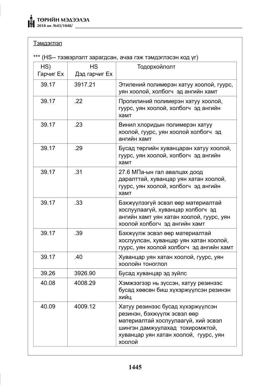 «Төрийн мэдээлэл» № 43, файлын 18-р хуудас