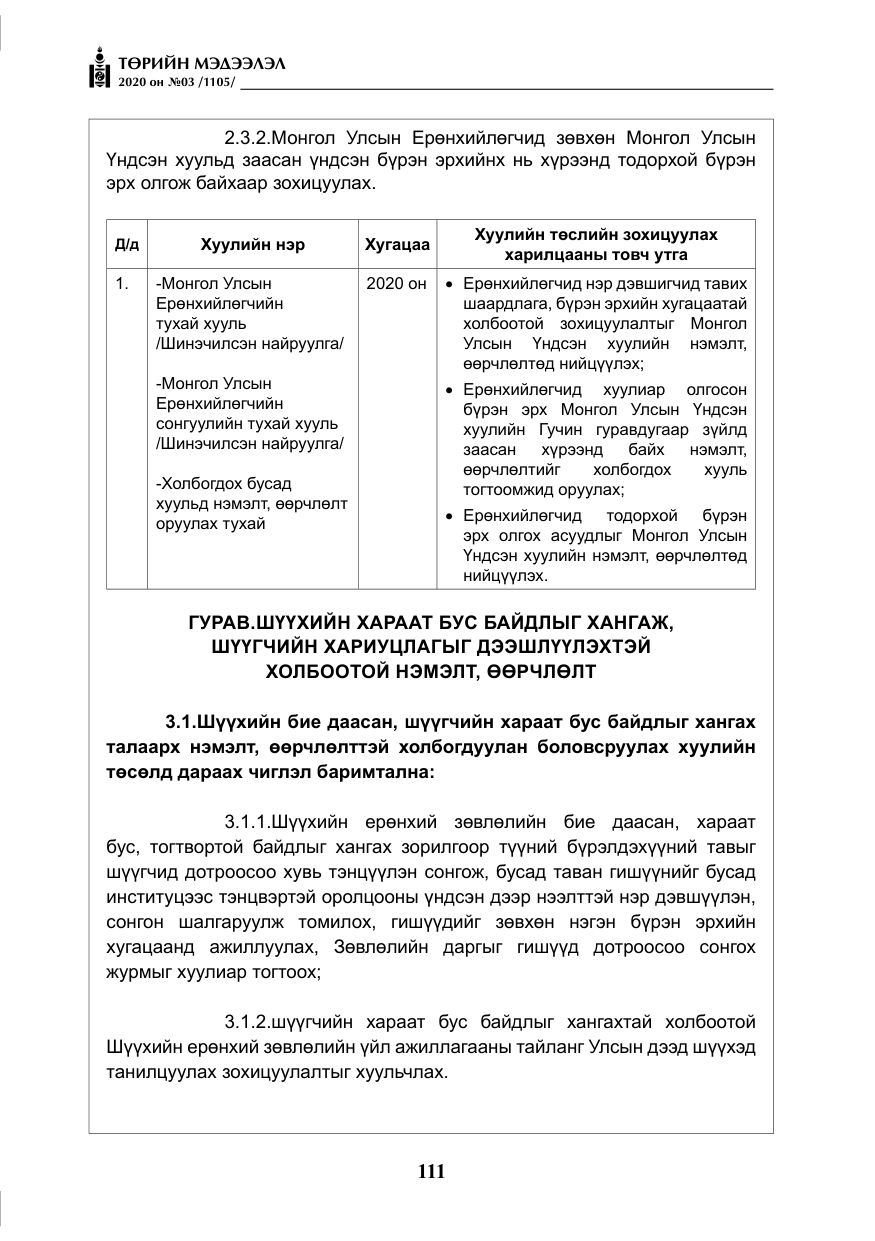 «Төрийн мэдээлэл» № 3, файлын 20-р хуудас