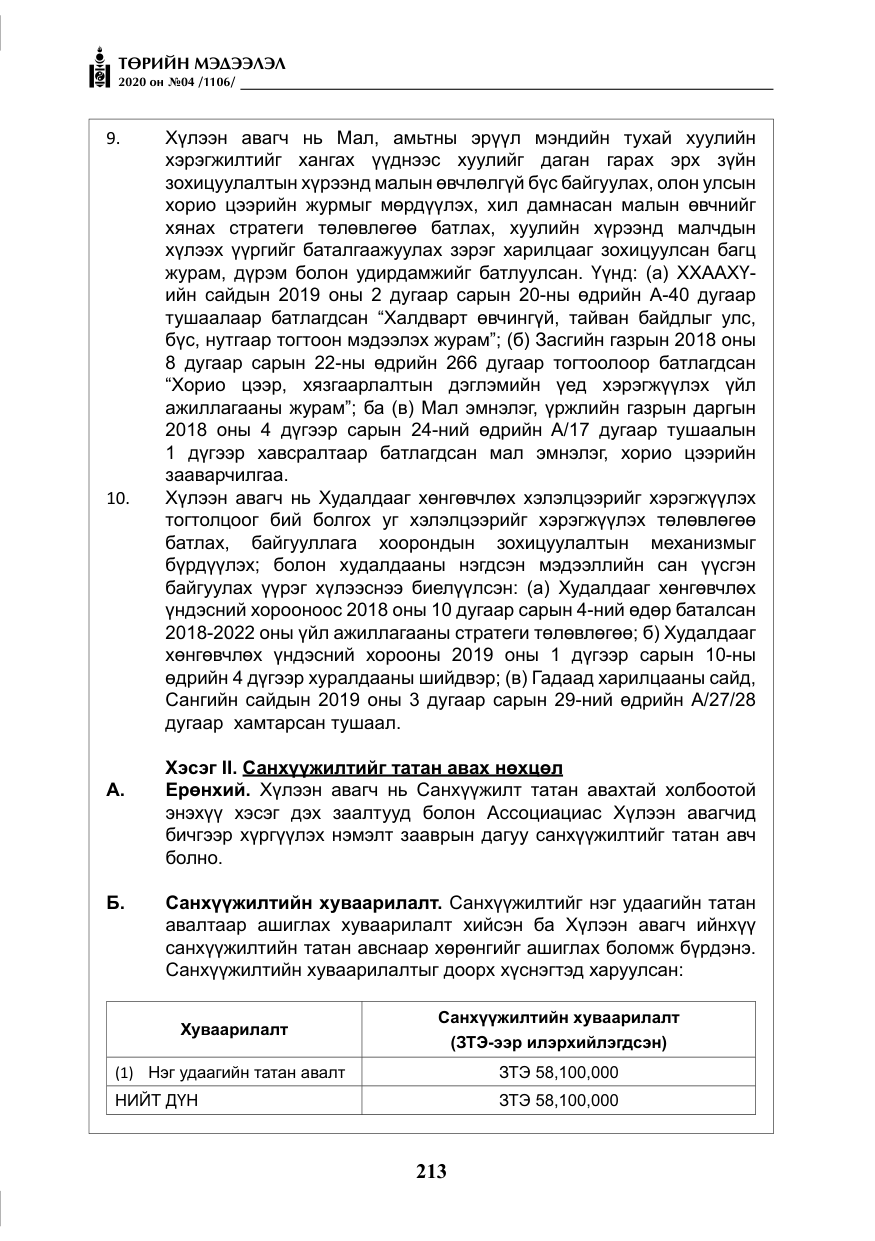 «Төрийн мэдээлэл» № 4, файлын 74-р хуудас