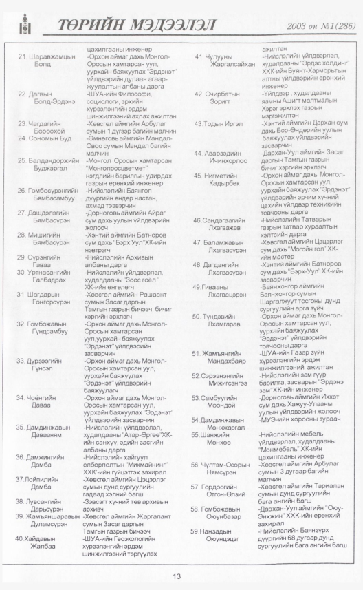 «Төрийн мэдээлэл» № 10, файлын 16-р хуудас