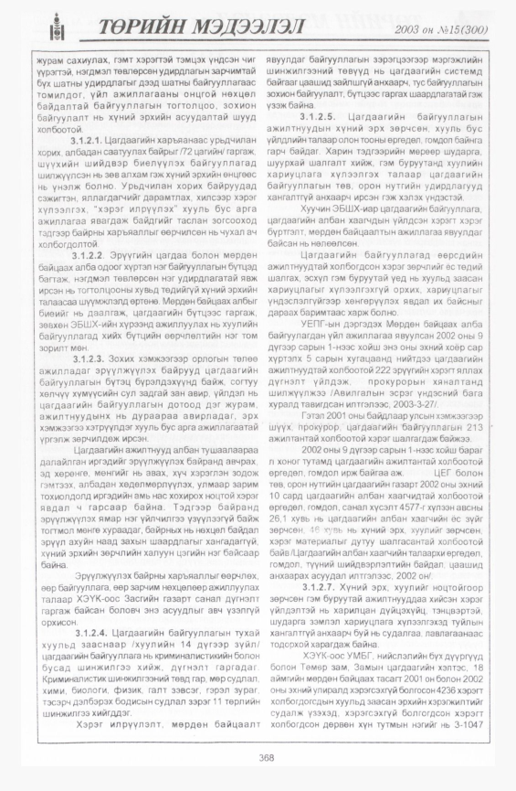 «Төрийн мэдээлэл» № 14, файлын 62-р хуудас