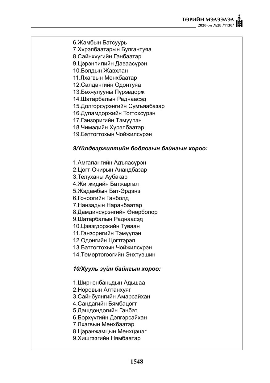 «Төрийн мэдээлэл» № 28, файлын 17-р хуудас