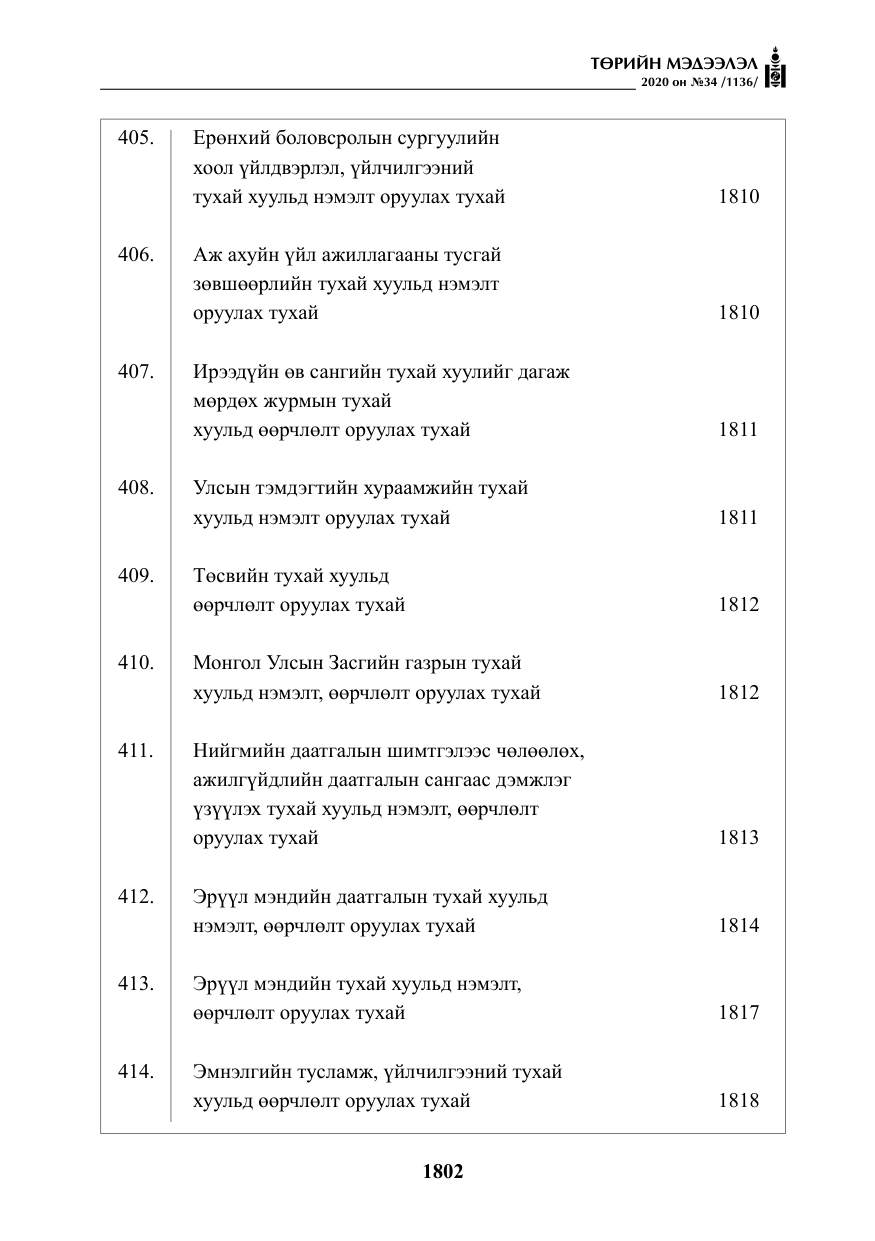 «Төрийн мэдээлэл» № 34, файлын 3-р хуудас