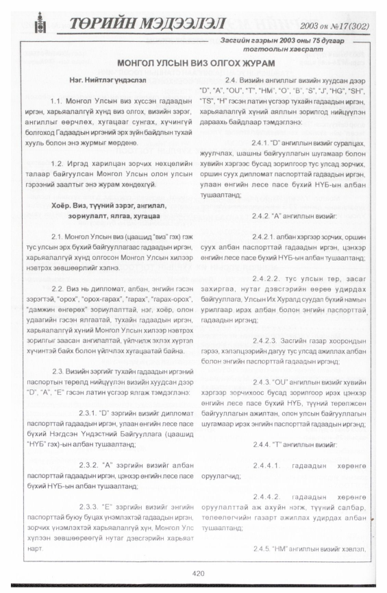 «Төрийн мэдээлэл» № 18, файлын 122-р хуудас
