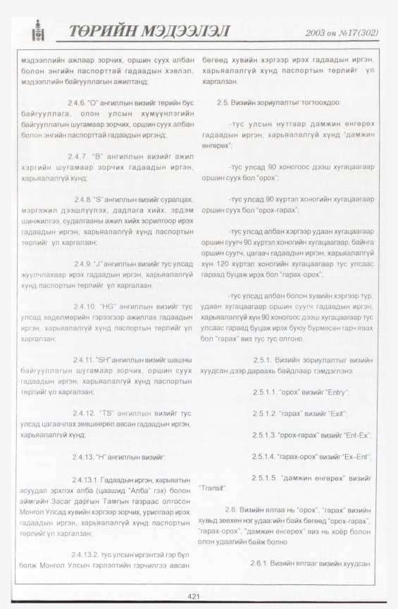 «Төрийн мэдээлэл» № 19, файлын 123-р хуудас