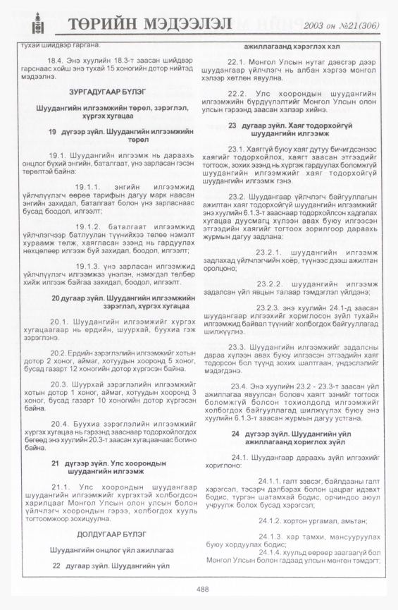 «Төрийн мэдээлэл» № 19, файлын 206-р хуудас