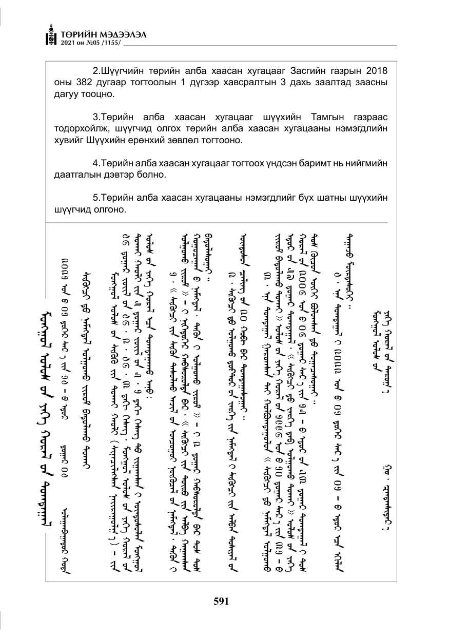 «Төрийн мэдээлэл» № 5, файлын 304-р хуудас