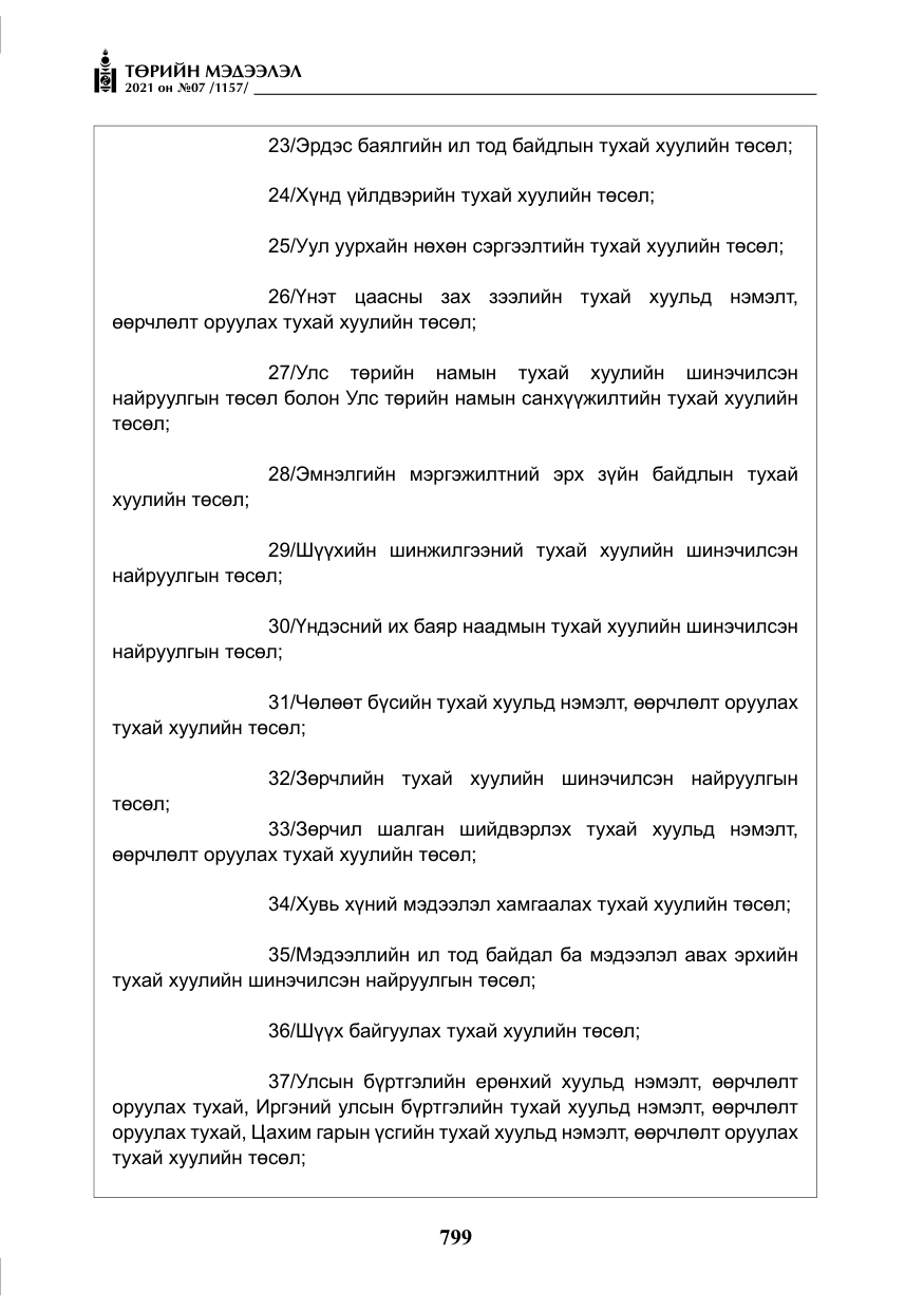 «Төрийн мэдээлэл» № 7, файлын 156-р хуудас