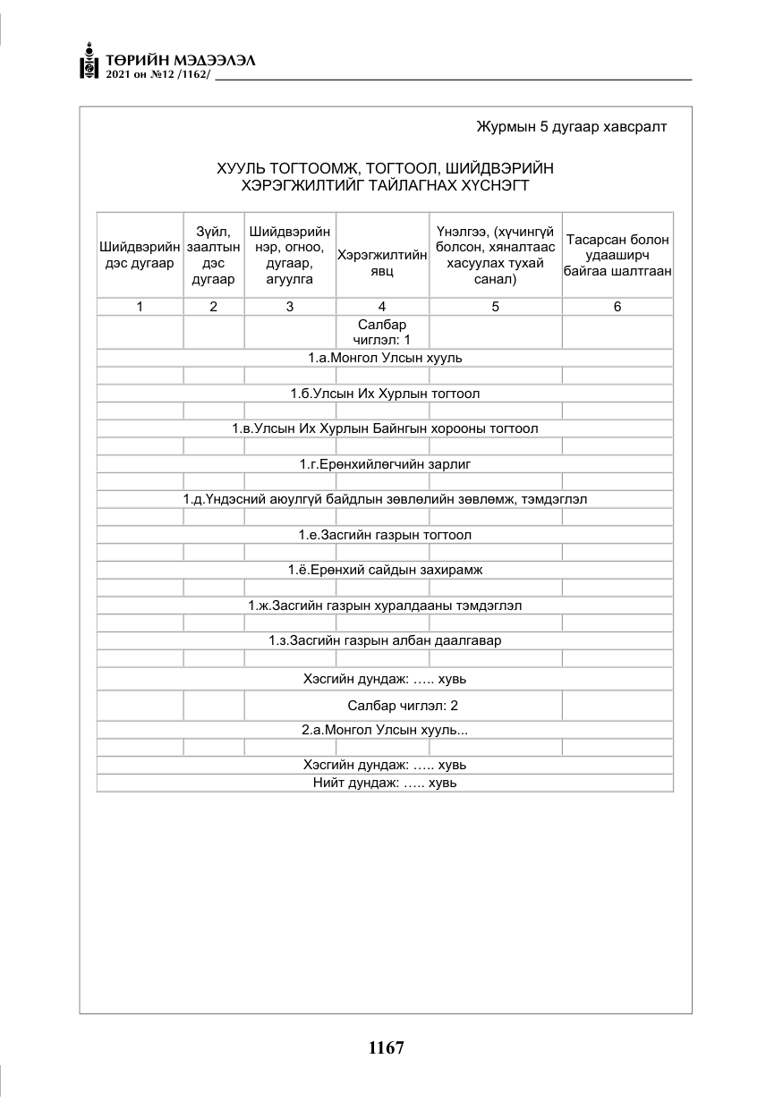 «Төрийн мэдээлэл» № 12, файлын 44-р хуудас