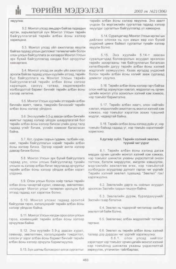 «Төрийн мэдээлэл» № 22, файлын 201-р хуудас