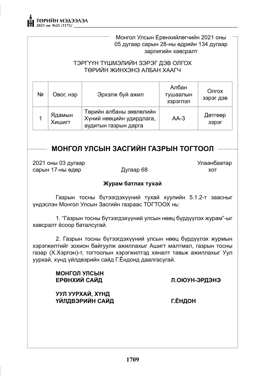 «Төрийн мэдээлэл» № 25, файлын 22-р хуудас