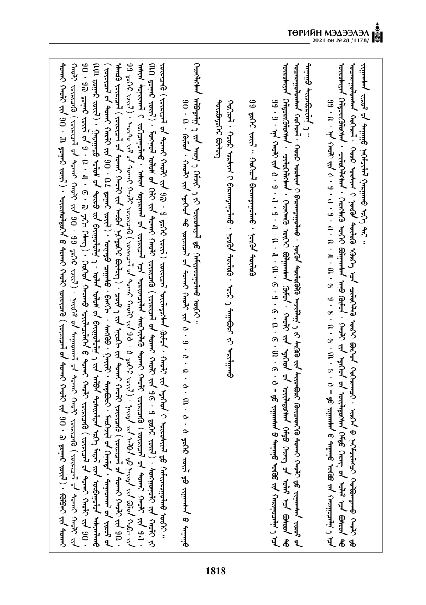«Төрийн мэдээлэл» № 28, 1818-р хуудасны скан