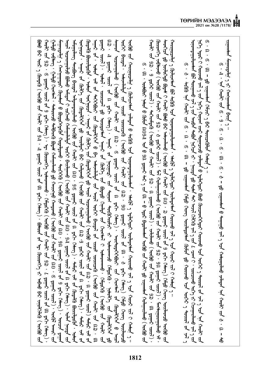 «Төрийн мэдээлэл» № 28, 1812-р хуудасны скан