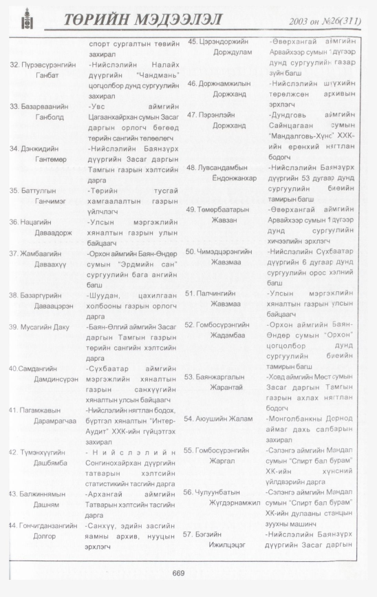 «Төрийн мэдээлэл» № 25, файлын 64-р хуудас