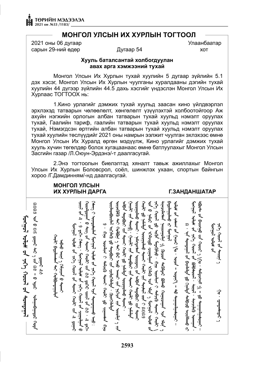 «Төрийн мэдээлэл» № 33, файлын 50-р хуудас