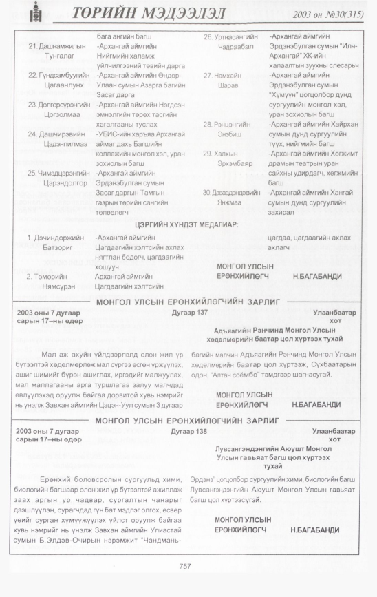«Төрийн мэдээлэл» № 28, файлын 160-р хуудас
