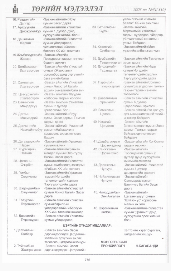 «Төрийн мэдээлэл» № 28, файлын 181-р хуудас