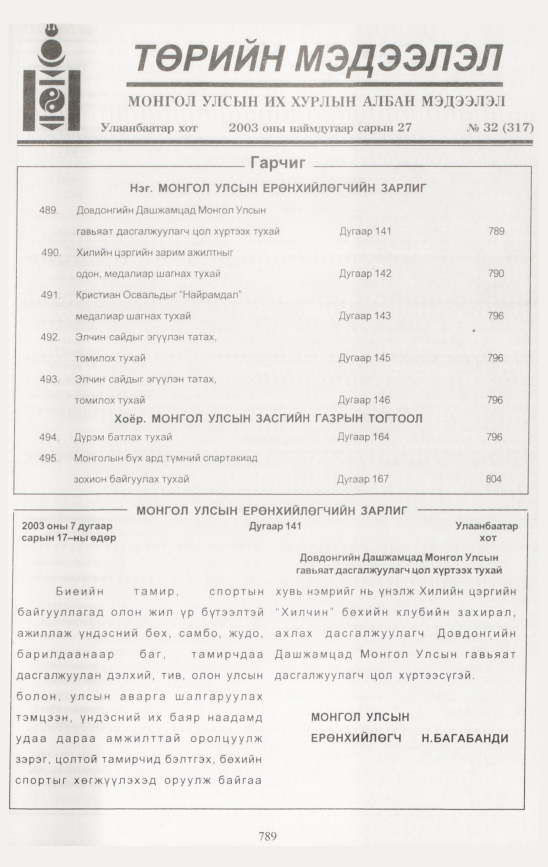 «Төрийн мэдээлэл» № 29, файлын 196-р хуудас