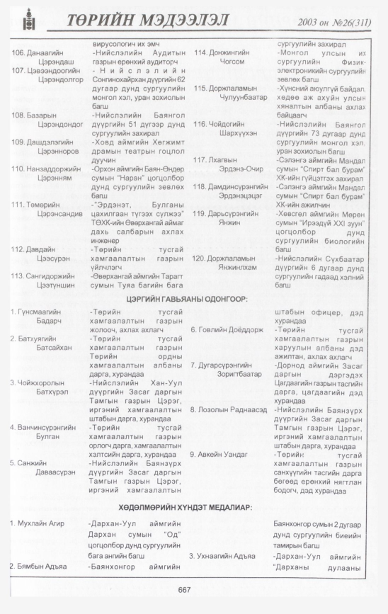 «Төрийн мэдээлэл» № 32, файлын 62-р хуудас