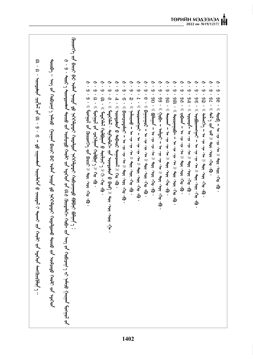 «Төрийн мэдээлэл» № 19, 1402-р хуудасны скан
