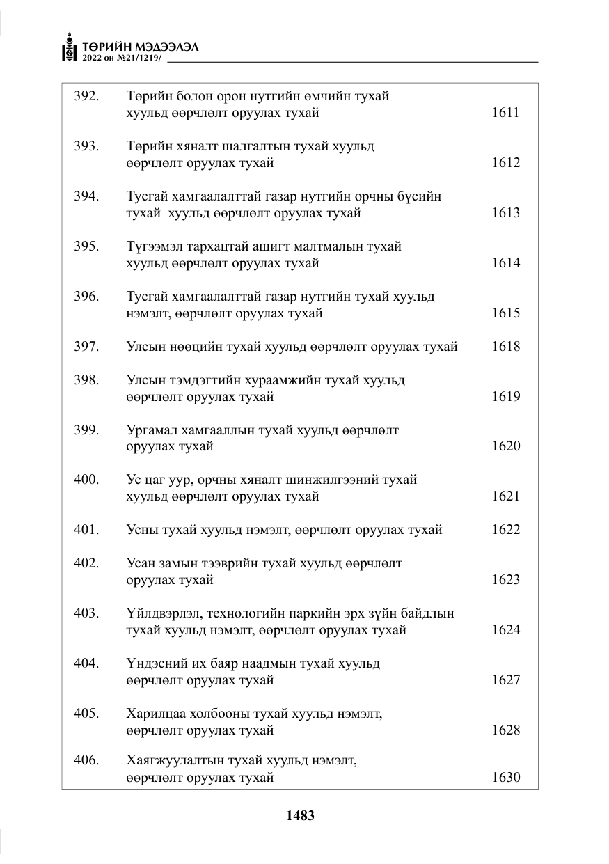 «Төрийн мэдээлэл» № 21, файлын 8-р хуудас