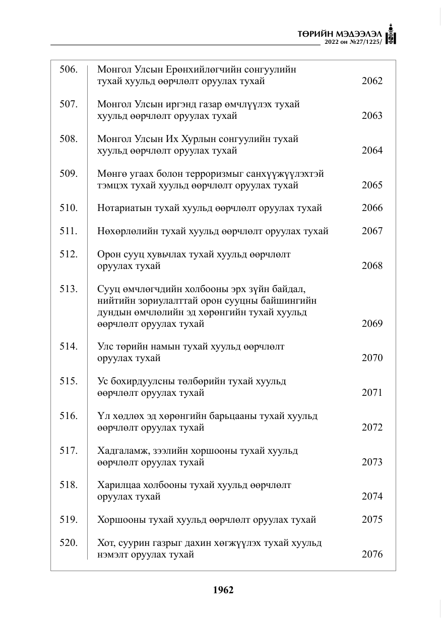 «Төрийн мэдээлэл» № 27, файлын 3-р хуудас