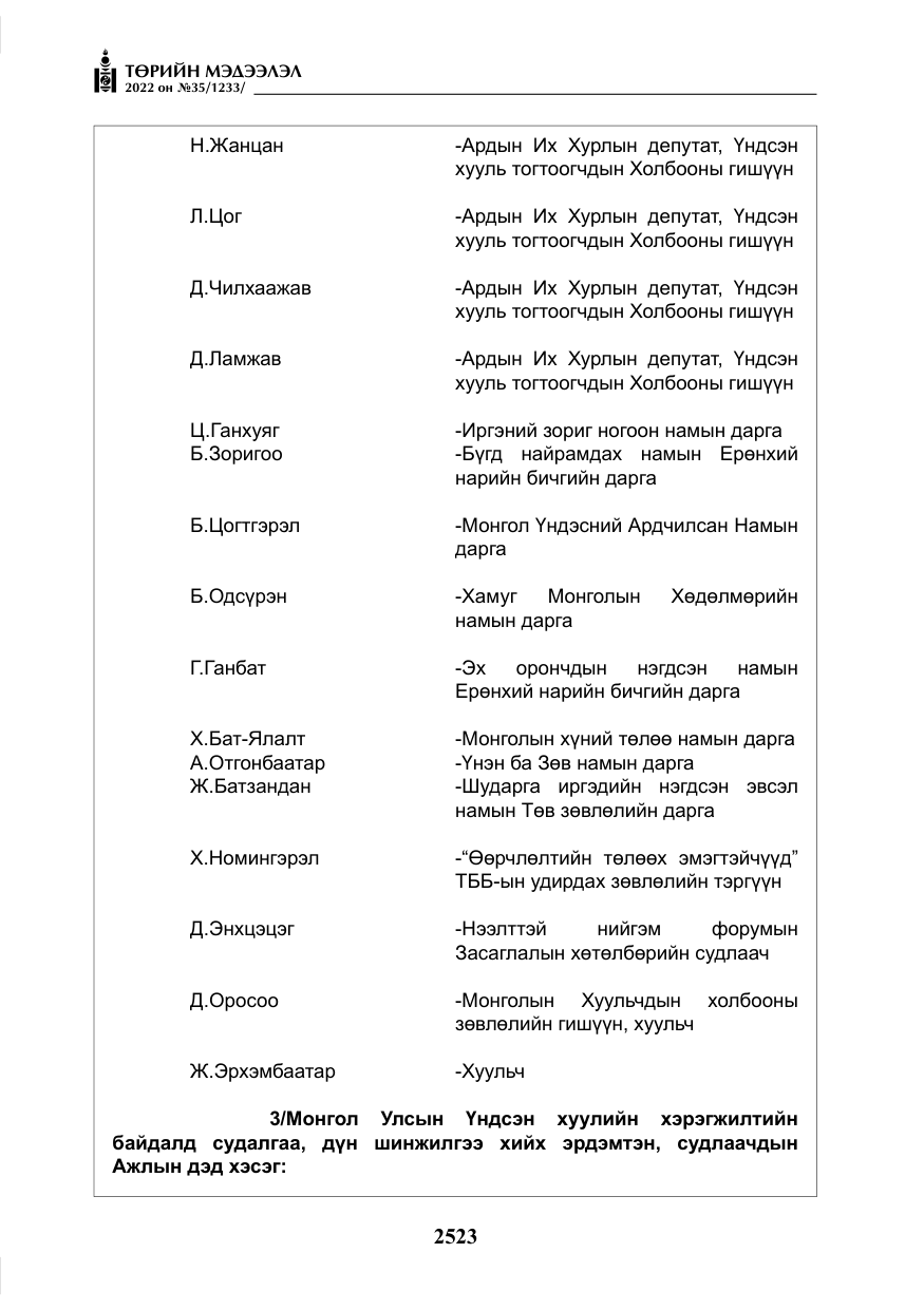 «Төрийн мэдээлэл» № 35, файлын 36-р хуудас