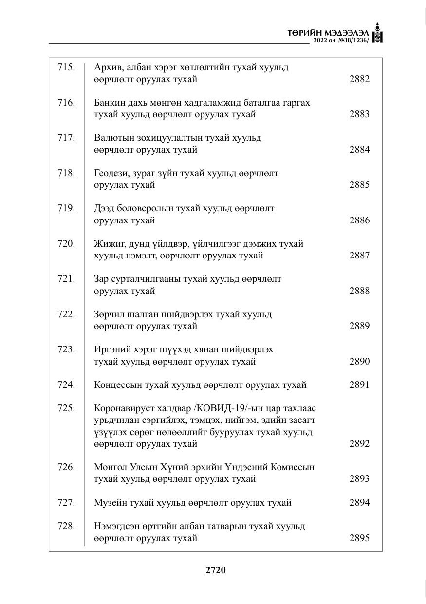 «Төрийн мэдээлэл» № 38, файлын 5-р хуудас