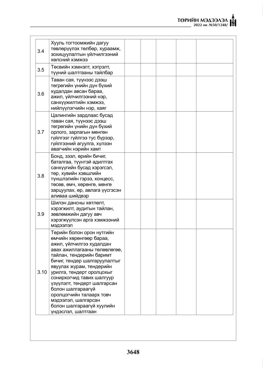 «Төрийн мэдээлэл» № 50, файлын 65-р хуудас