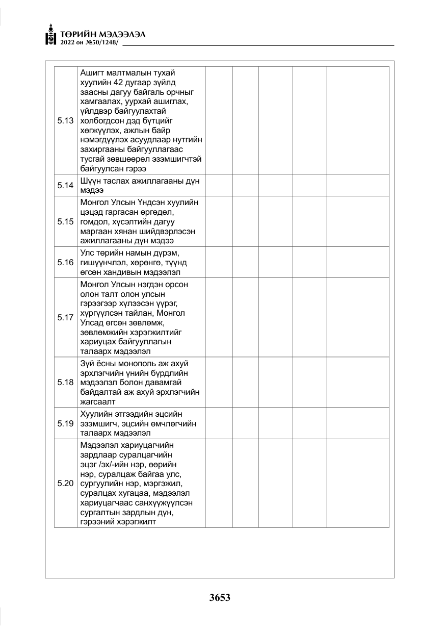 «Төрийн мэдээлэл» № 50, файлын 70-р хуудас