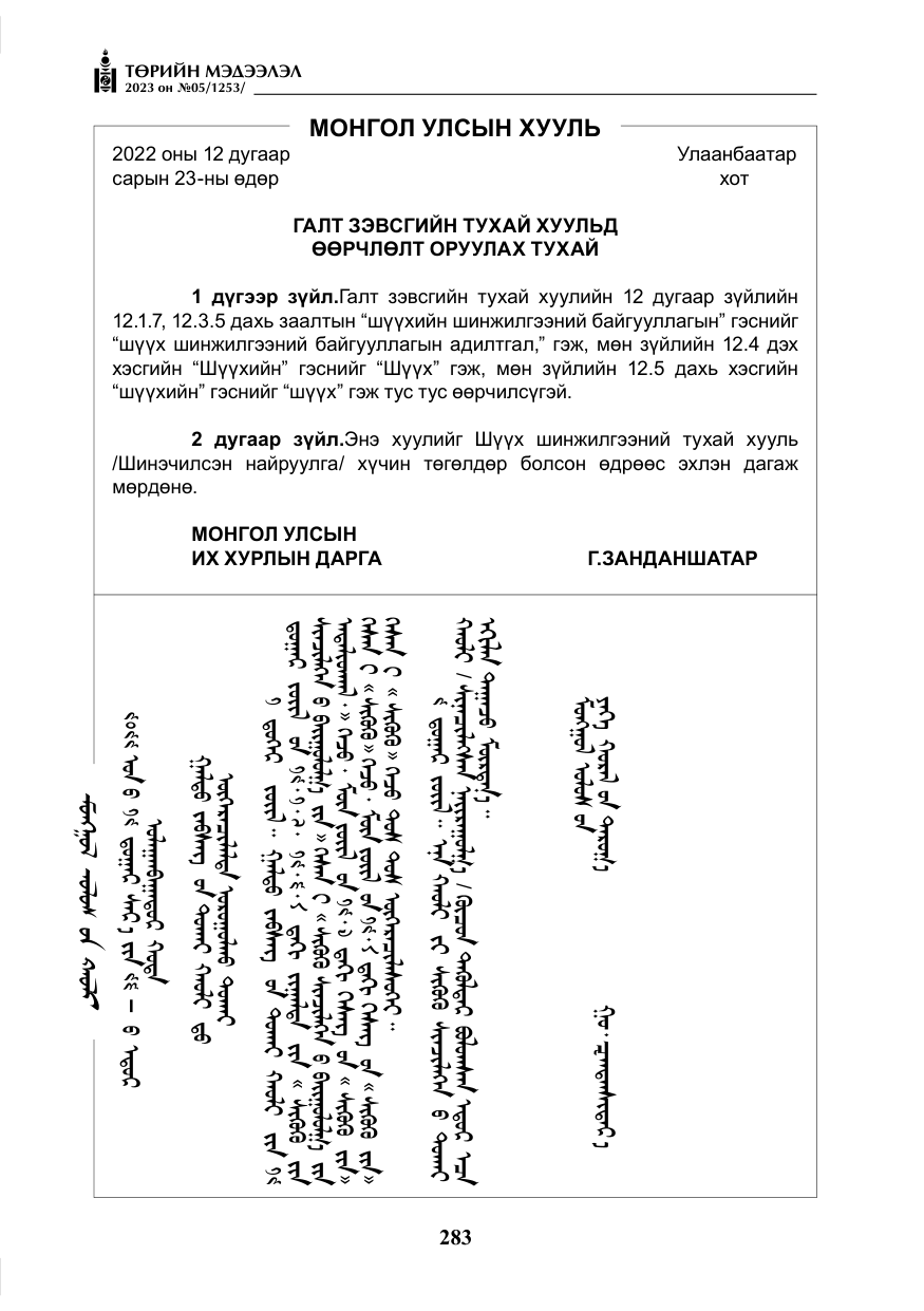 «Төрийн мэдээлэл» № 5, файлын 172-р хуудас