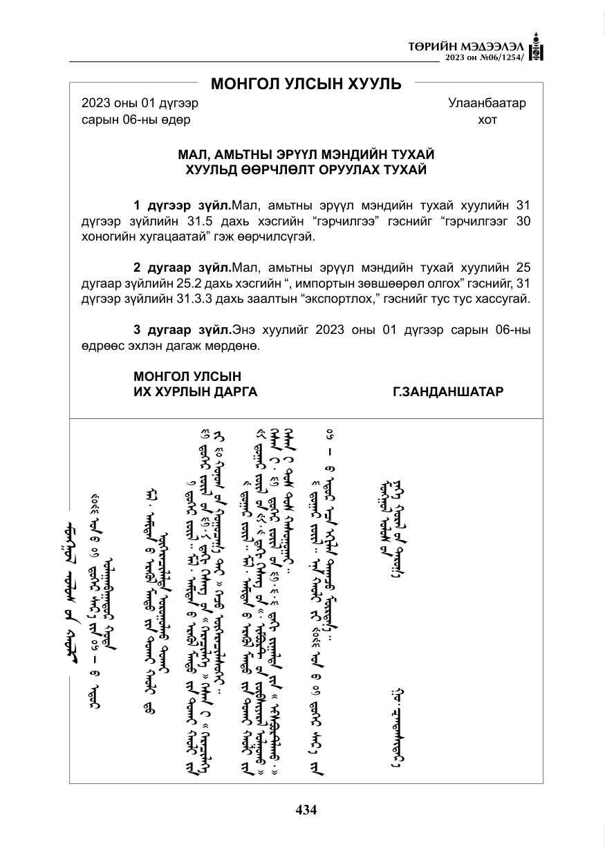 «Төрийн мэдээлэл» № 6, файлын 135-р хуудас