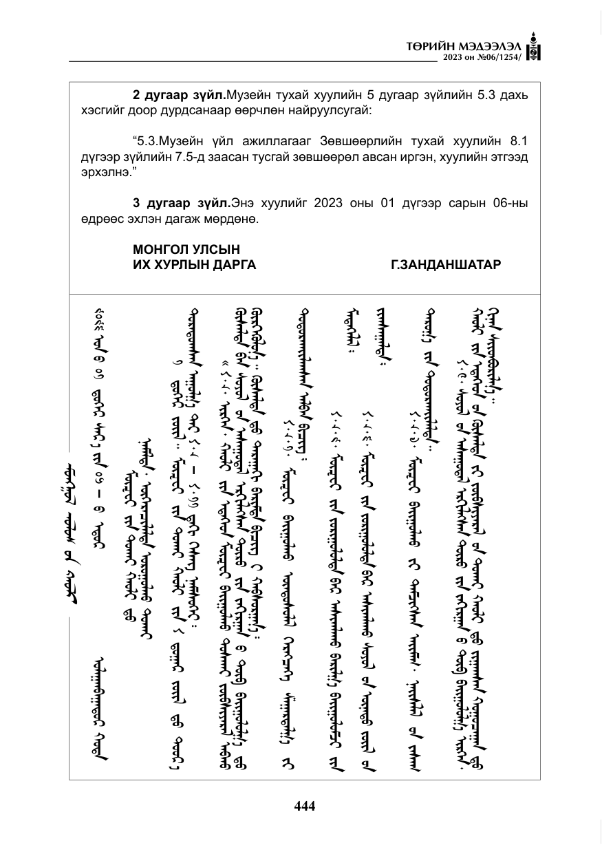 «Төрийн мэдээлэл» № 6, файлын 145-р хуудас