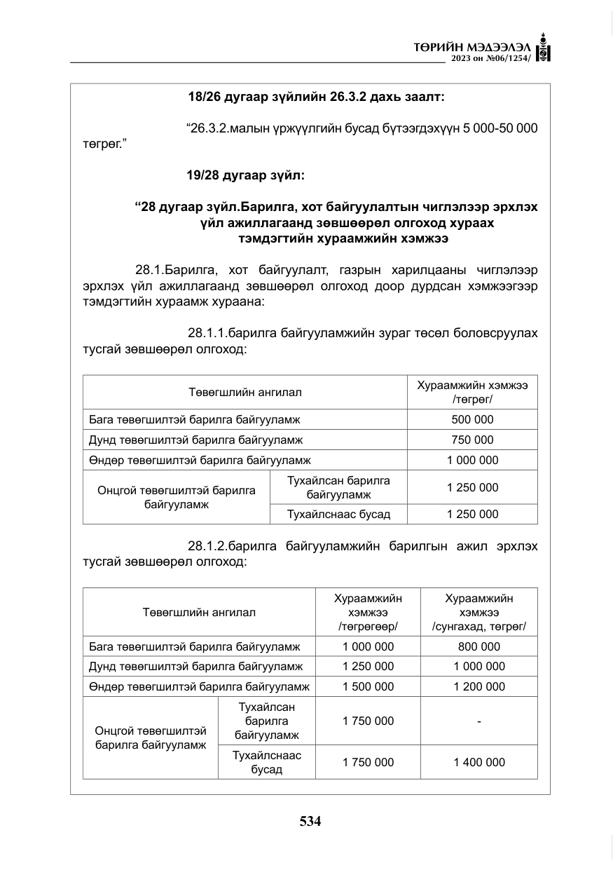 «Төрийн мэдээлэл» № 6, файлын 235-р хуудас