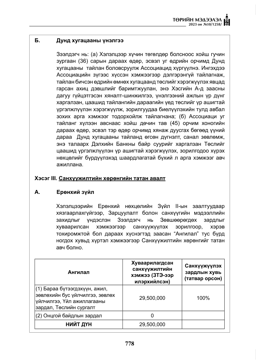 «Төрийн мэдээлэл» № 10, файлын 19-р хуудас