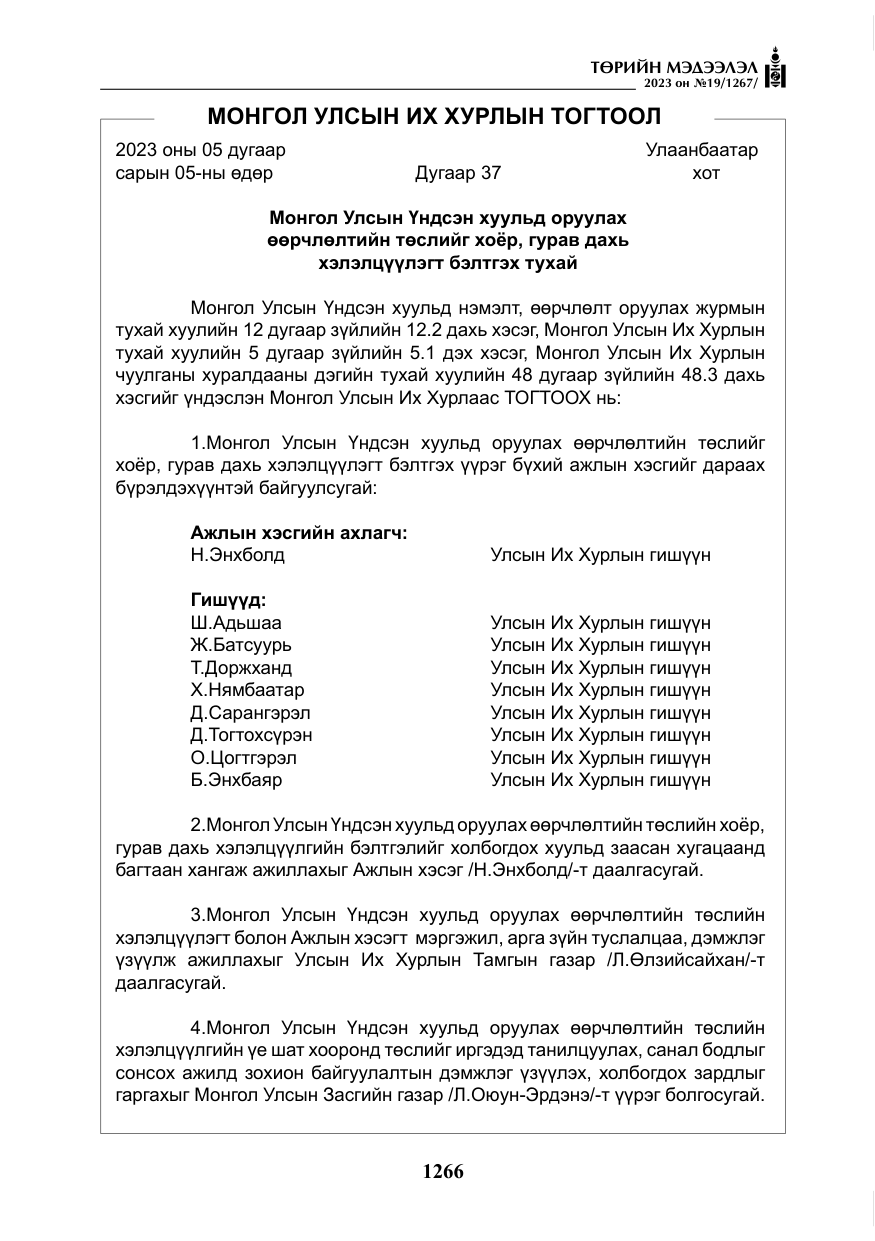 «Төрийн мэдээлэл» № 19, файлын 15-р хуудас