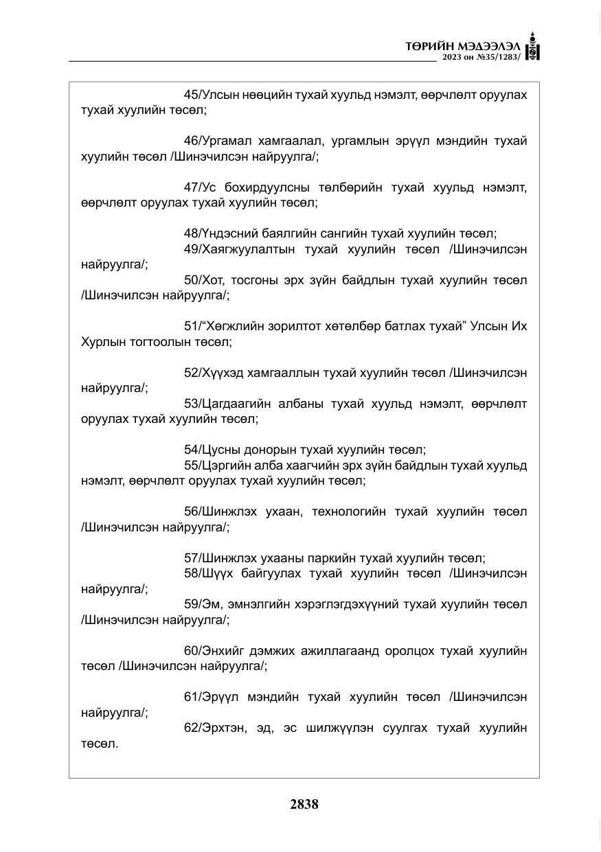 «Төрийн мэдээлэл» № 35, файлын 83-р хуудас