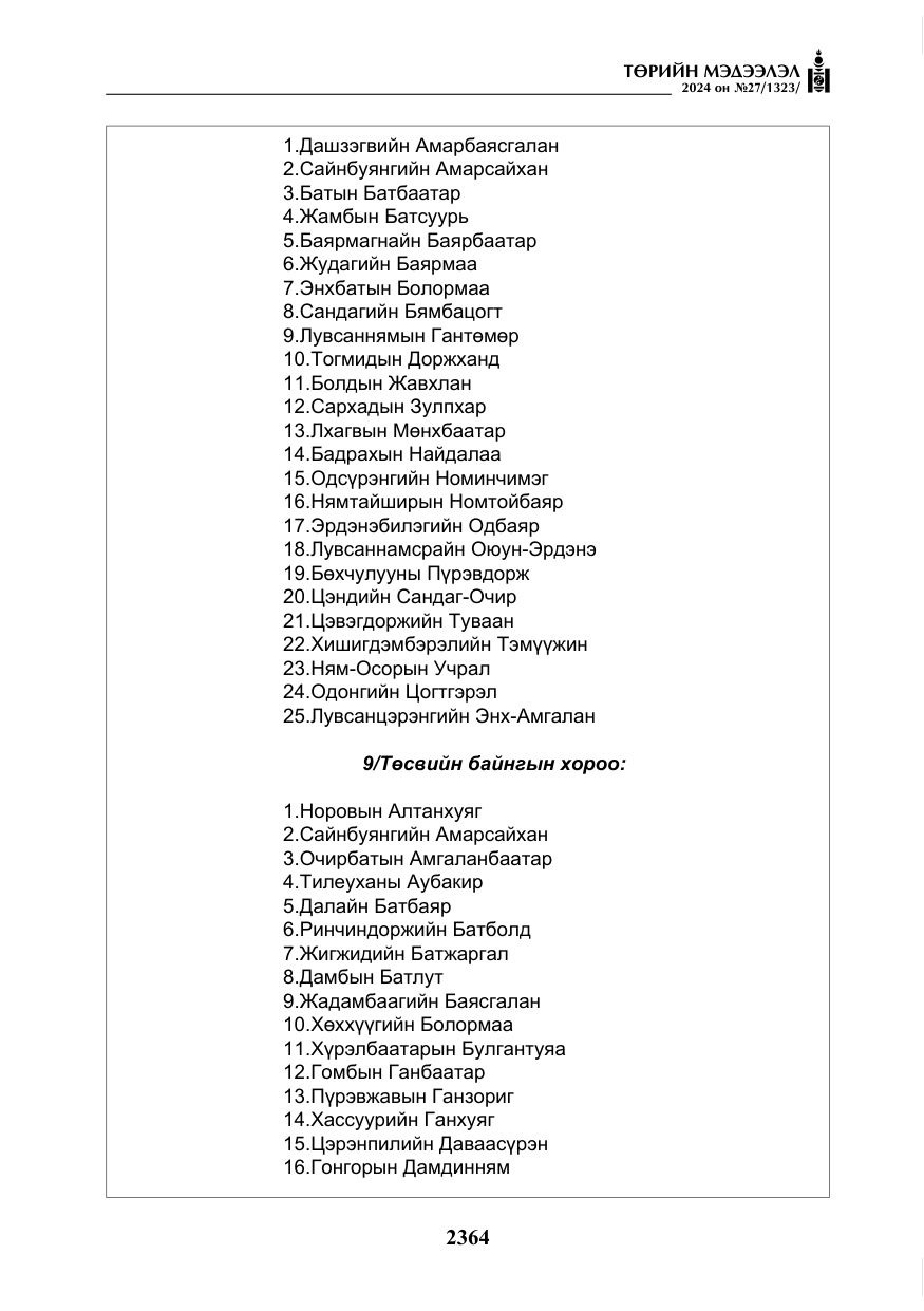 «Төрийн мэдээлэл» № 27, файлын 105-р хуудас