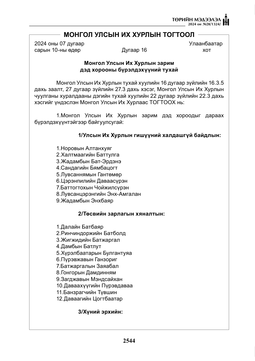 «Төрийн мэдээлэл» № 28, файлын 165-р хуудас
