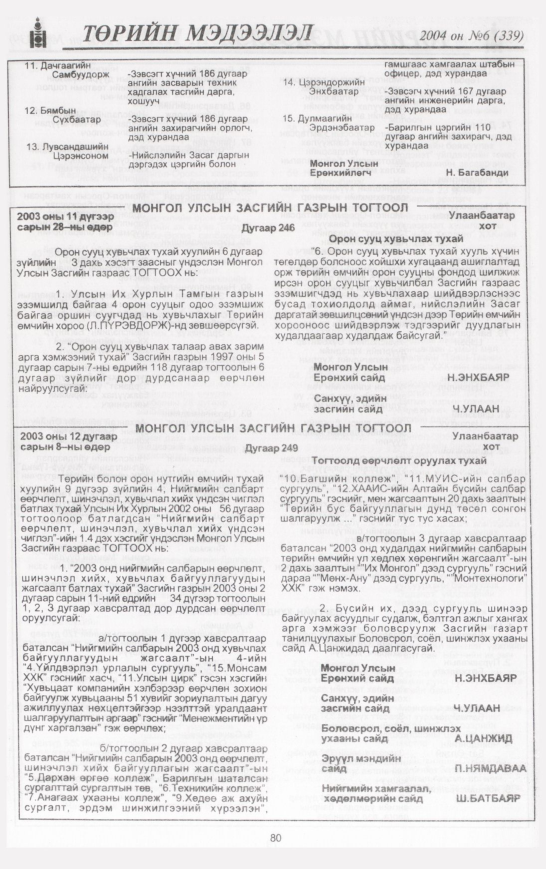 «Төрийн мэдээлэл» № 6, 80-р хуудасны скан