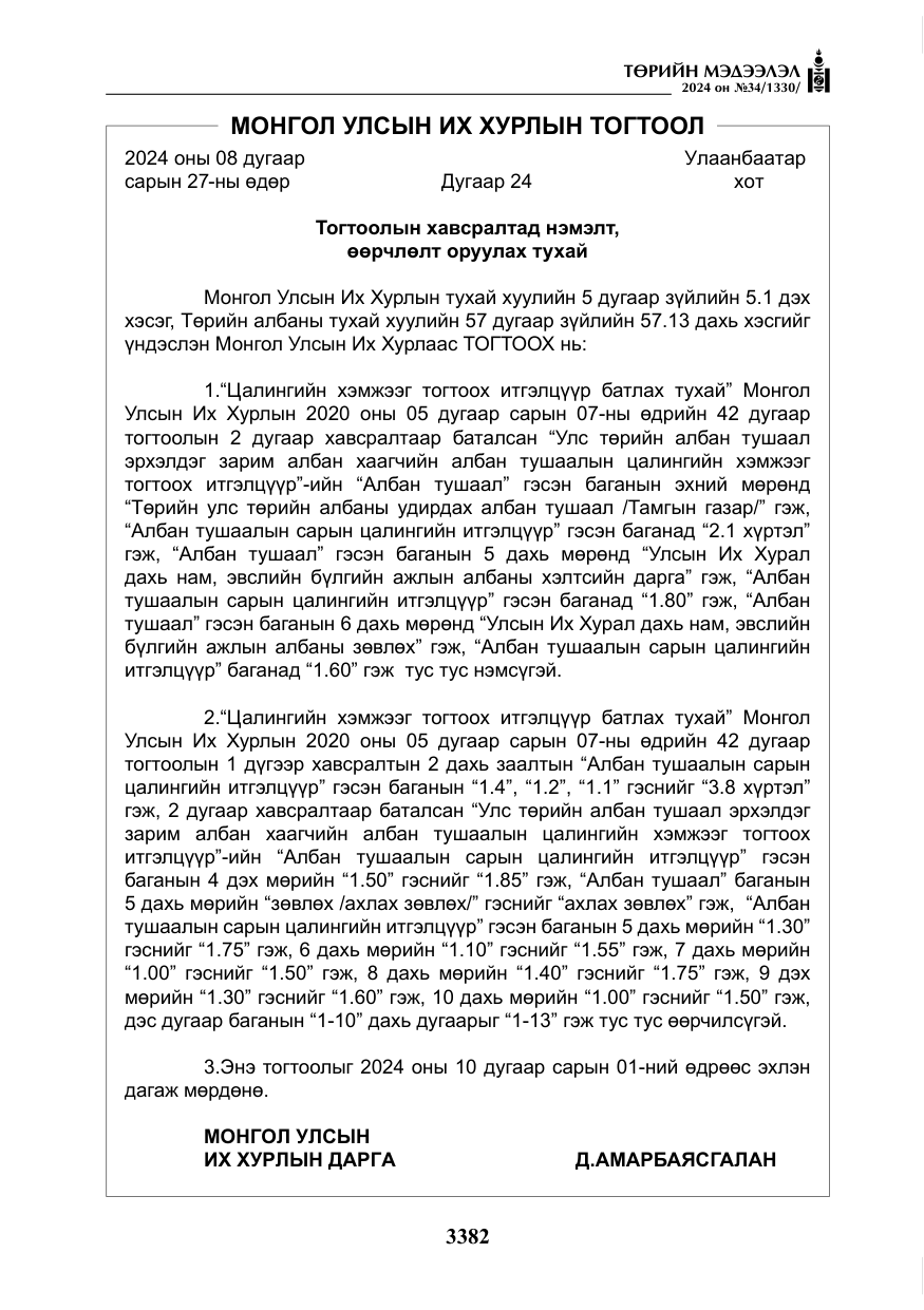 «Төрийн мэдээлэл» № 34, файлын 139-р хуудас